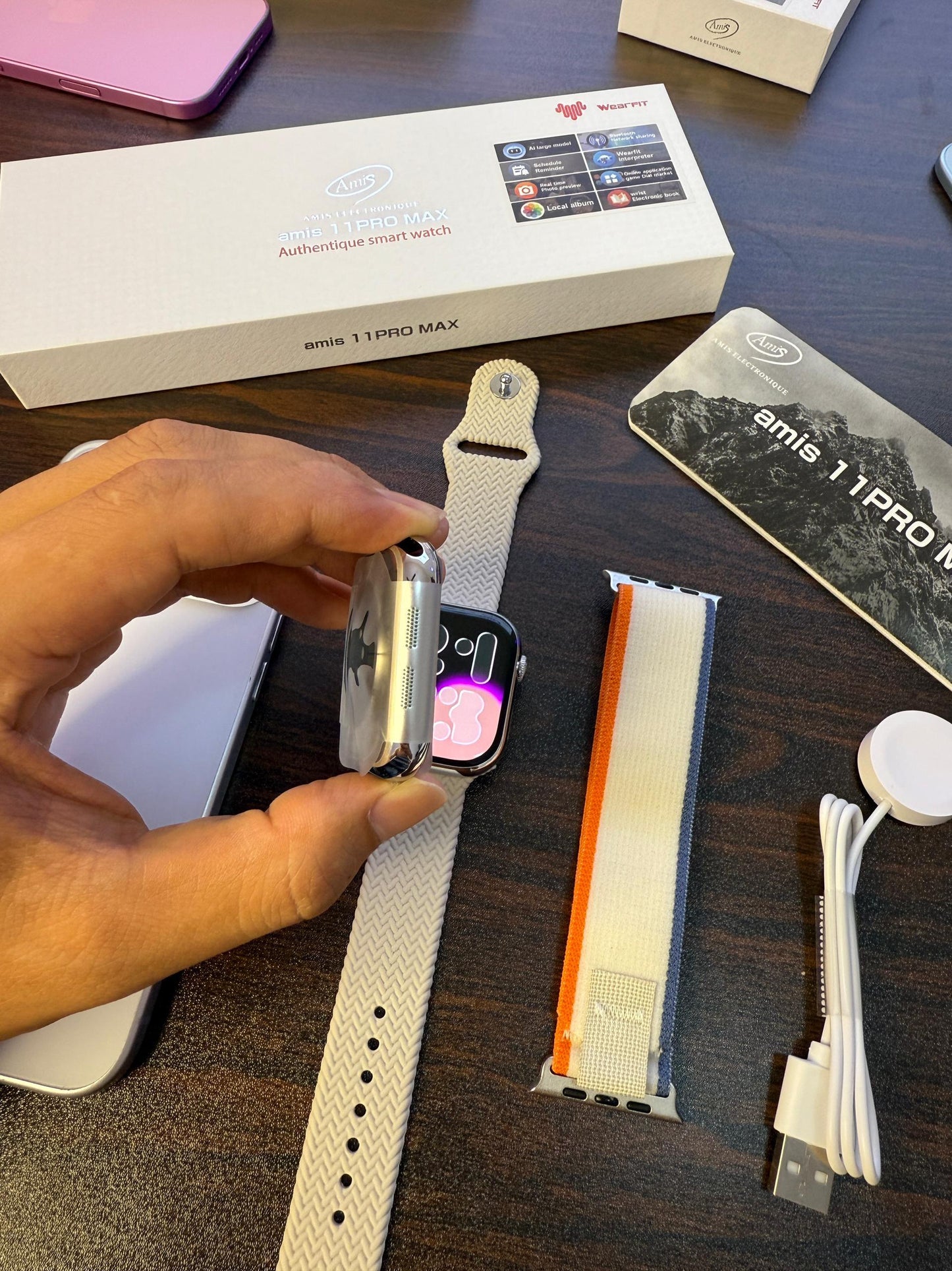 Montre Connectée AMIS 11 PRO MAX – Smartwatch Bluetooth avec 2 Bracelets
