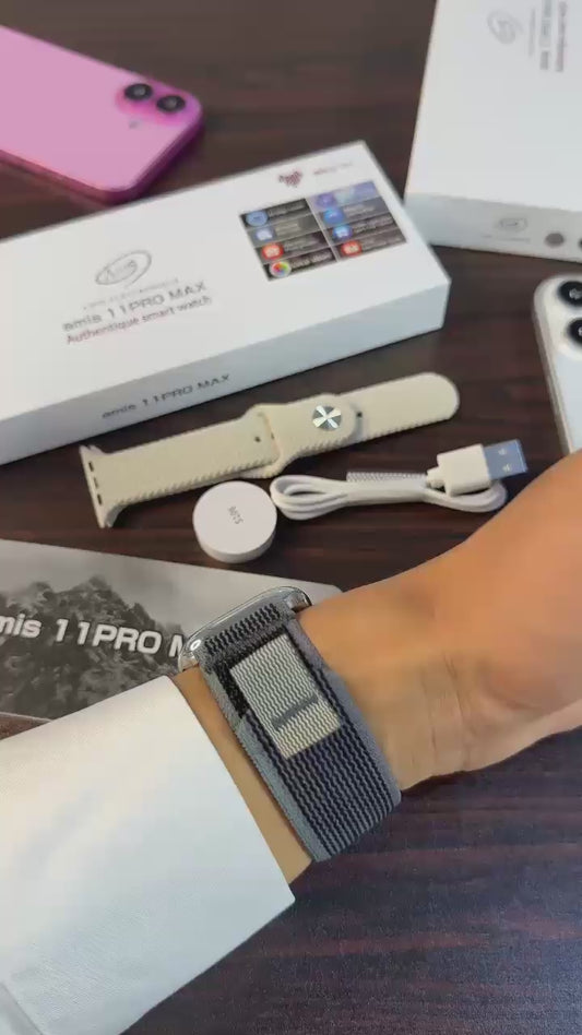 Montre Connectée AMIS 11 PRO MAX – Smartwatch Bluetooth avec 2 Bracelets
